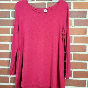 Old Navy Luxe Long Sleeve Red Shirt - Size M